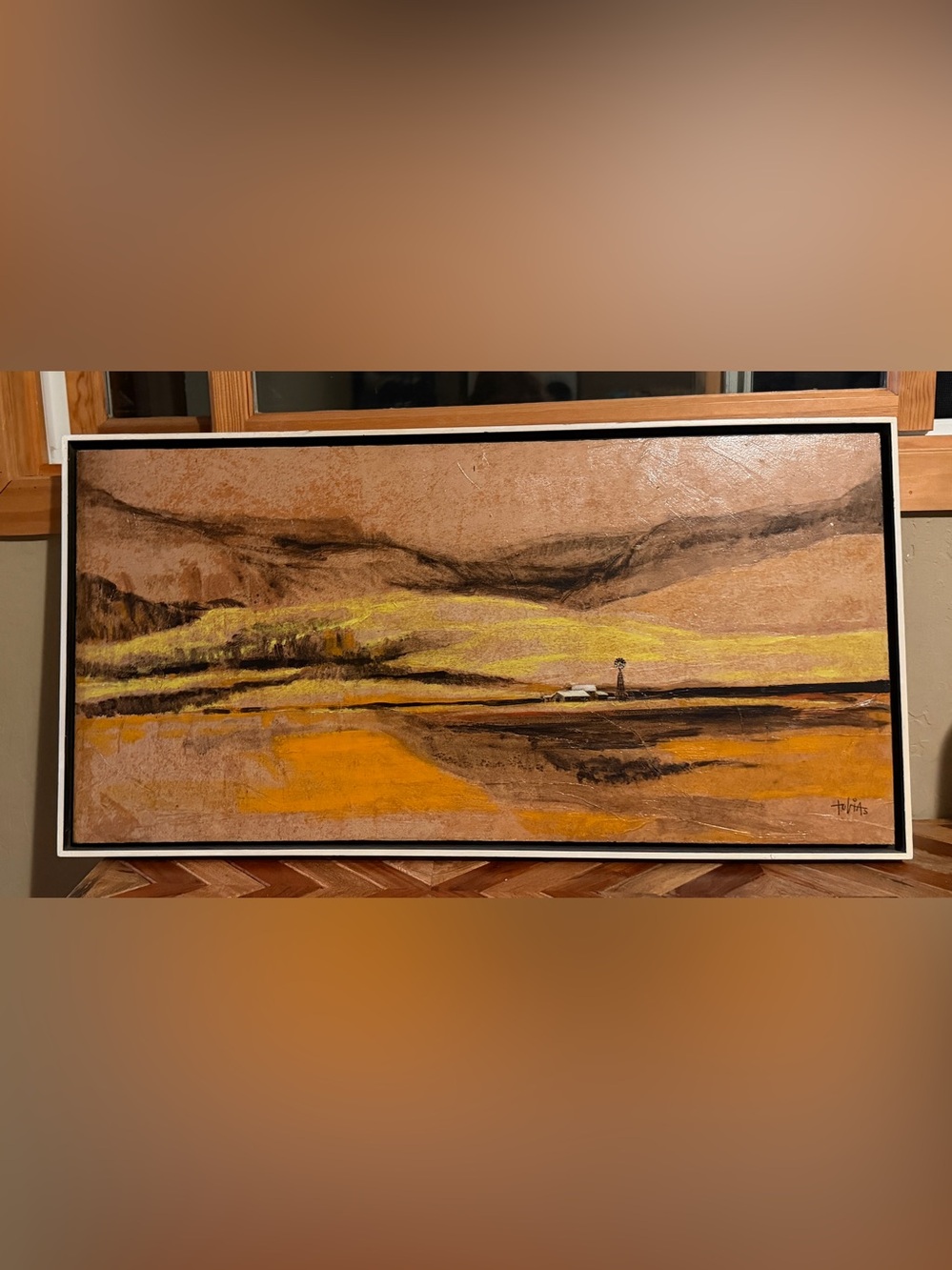 MIDCENTURY MODERN MARTIN TOBIAS Acrylic Collage Original Signed